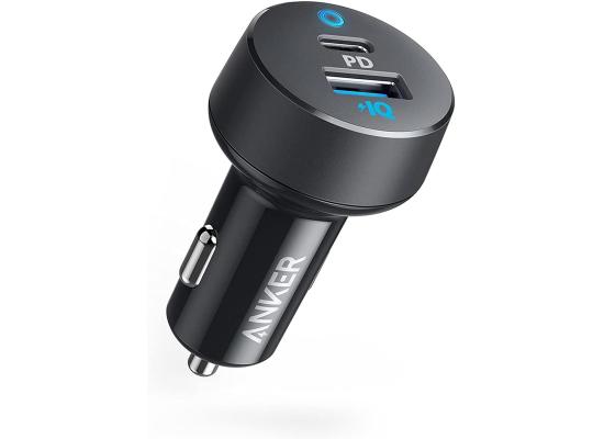 Anker USB C Car Charger, Compact 32W 2-Port, LED Indicator Type C Charger with 20W Power Delivery & 12W PowerIQ, Compatible with iPhone 15 14 13 12 Series, Pixel 3 2 XL, iPad Pro & More Devices